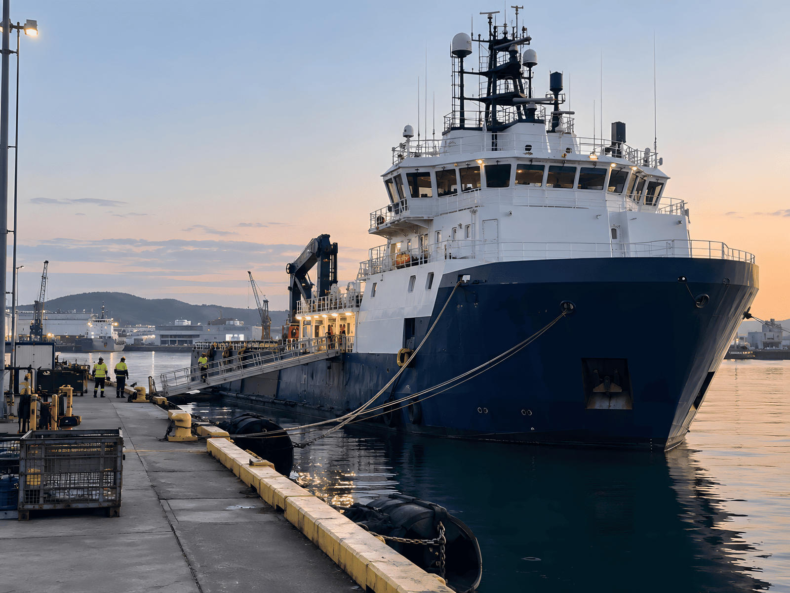 Maritime vessel at sea